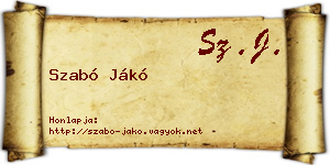 Szabó Jákó névjegykártya